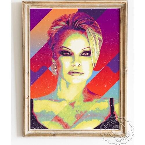 Pamela Anderson Fashion Model Portrait Poster, Sexy Actress Star Art Prints Home Decor, Elegant Woman Abstract Wall Picture Gift
