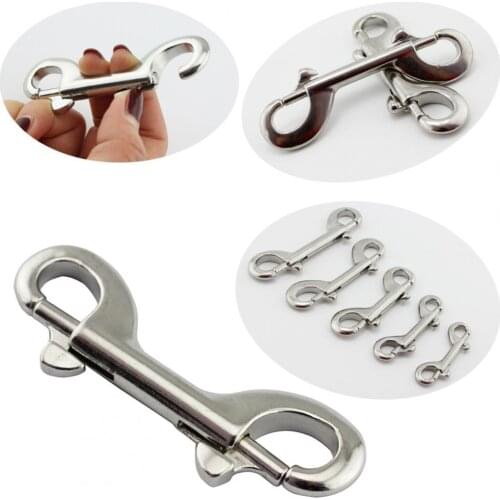 Marine Stainless Steel Double End Bolt Clips 90mm Heavy Duty Snap Hook For Sucba Diving Pet Chain