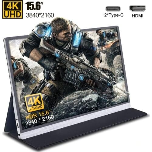 15.6" Portable Monitor 4K 3840*2160 for Ps4 Switch Xbox Huawei Samsung Phone Laptop Monitor PC Computer LCD Screen Display 17