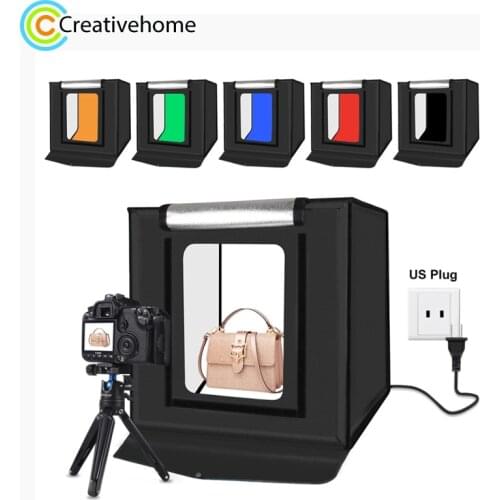PULUZ 40cm Folding Portable 30W 5500K White Light Photo Lighting Studio Shooting Tent Box Kit with 6 Colors Backdrops