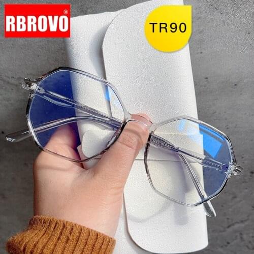 RBROVO Retro Glasses Frame Women Polygon Oversized Eyeglasses Frame For Women 2021 Fashion Brand Designer Optical Gafas De Mujer