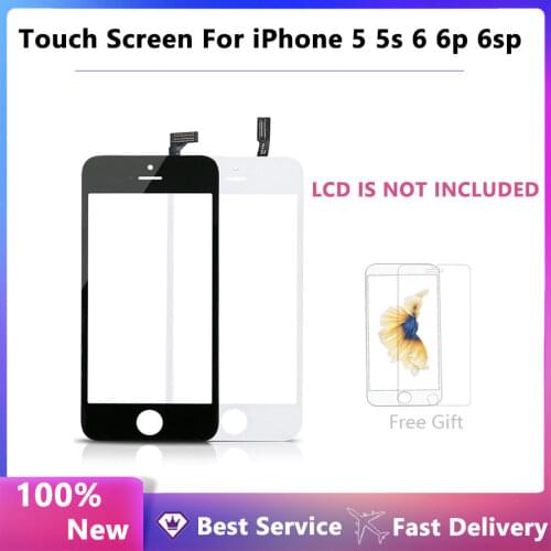 Touch Screen Digitizer Frame For iPhone 5 5s 6 plus 6S Touchscreen Front Touch Panel Glass Lens 6p 6s Phone Accessories + film