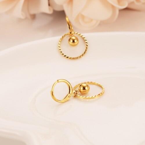 Bangrui Beads Earrings for Women/Girls Gold Color Ball Earing Jewelry Gifts African,Indonesia,Nigeria,Congo,Arab Earring gift
