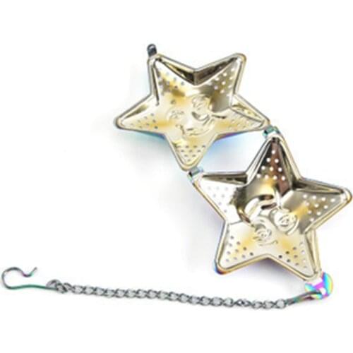 Star Shaped Tea Mesh Infuser Colorful Stainless Steel Tea Strainer Spice Filter For Kitchen Tools Accessories Ow