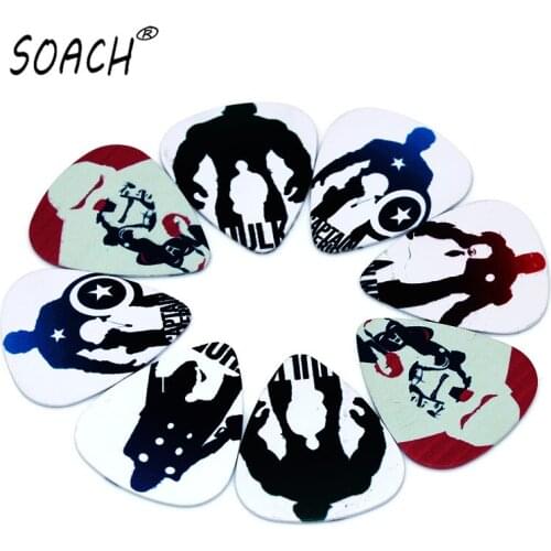 SOACH 50PCS 0.71mm high quality guitar picks two side paddle ukulele guitar picks earrings DIY Mix picks guitar