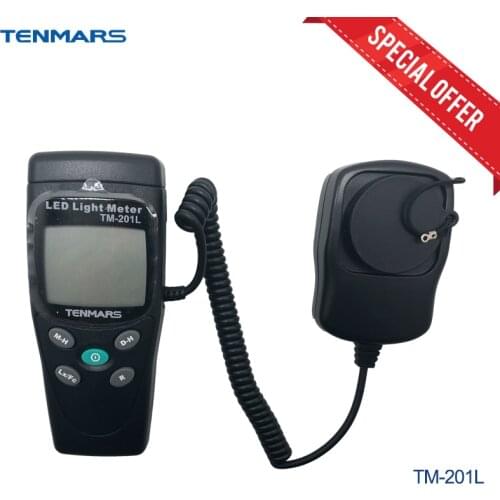 TENMARS TM-201L 3 1/2 LCD Display Digital LUX/FC LED Light Meter White LED Luxmeter Free Shipping