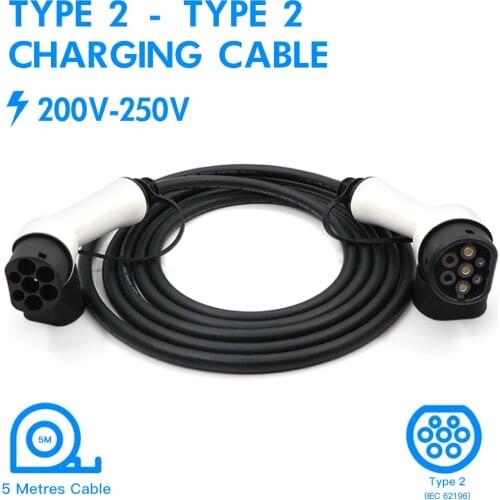 EV Charger Cable 16A 3 Phase 11KW Electric Vehicle Cord for EVSE Car Charging Station Type 2 Female to Male Plug IEC 62196-2 5M
