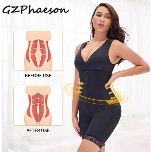 6XL Women Waist Slimming Corrective Underwear Tummy Control Zipper Bodysuit Seamless Butt Lifter Hip Shapewear Full Body Shaper