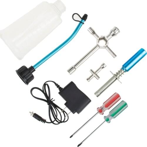 1set Nitro Gas Starter Kit Glow Plug Igniter Tool 80143 for RC model Car HSP US Adaptor Spare Parts Kit Wall Charger Gas Bottle
