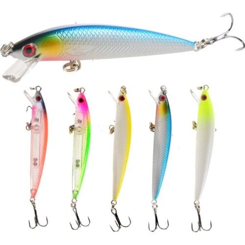 1pcs/lot Floating Minnow Fishing Lure 3D EyesAritificial Laser Wobblers Crankbait Hard Plastic Fishing Tackle 6# Hook Pesca