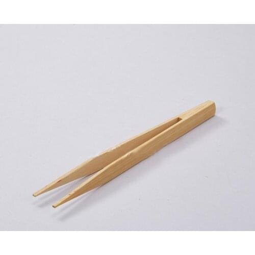 15cm Antistatic promotion Pointy Tip Bamboo Straight Tweezer Tea Clips Tong Handy Tool SN475