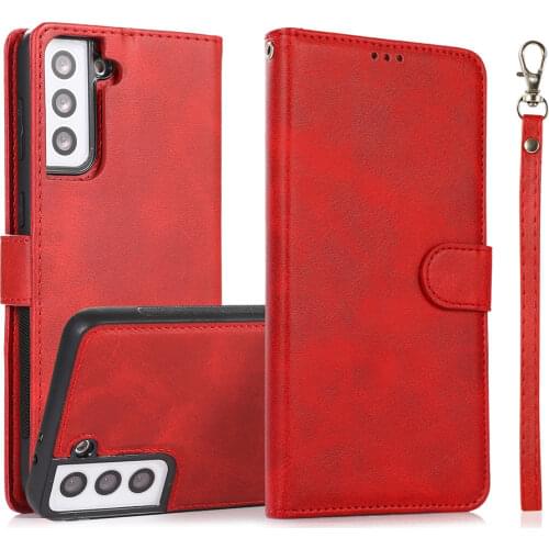2in1 Leather Phone Case for Galaxy S21 FE S20 Ultra Note 20 10+ 9 S10 Lite S9 S8 Plus Removable Flip Wallet Magnetic Back Cover
