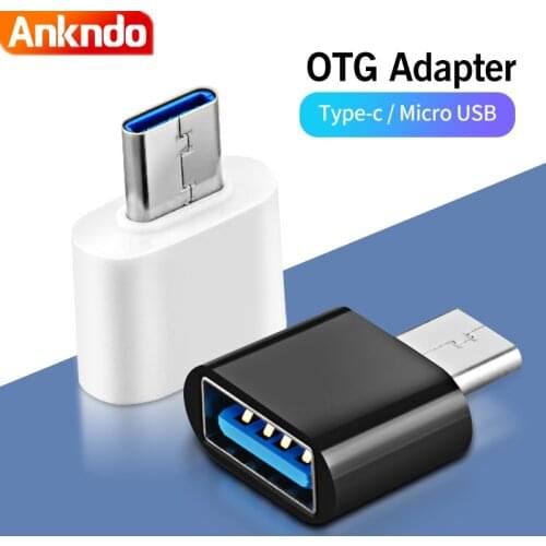 ANKNDO OTG Type C Adapter 2.0 Micro Usb To Usb Phone Adapter Usbc Smartphone Laptops To Usb Mouse Gamepad Flash Disk Otg Plug