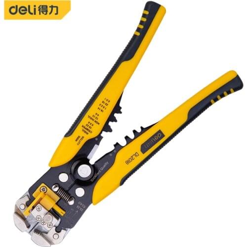 Deli Crimper Cable Cutter Automatic Wire Stripper Multifunctional Stripping Tools Adjustable Crimping Pliers Terminal 0.2-6.0mm2