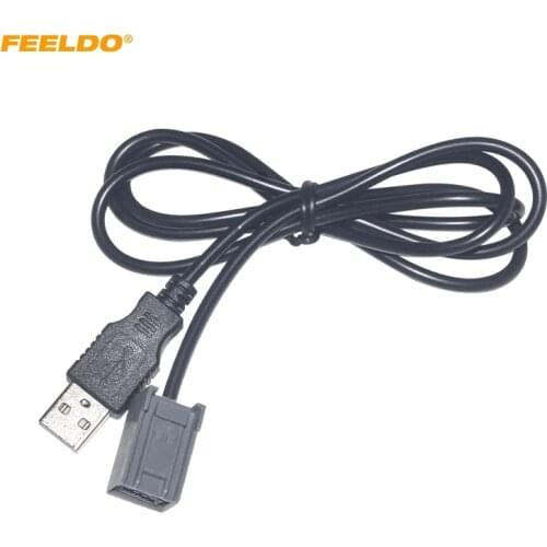 FEELDO Car Radio AUX Cable Female Port 2.0 USB Plug Audio Wire Adapter For Honda Civic/Accord/Odyssey Mitsubishi Lancer