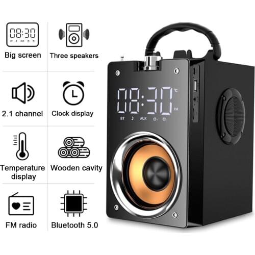 Super Bass Bluetooth Speakers Portable Column High Power 3D Stereo Subwoofer Music Center Support AUX TF FM Radio HIFI BoomBox