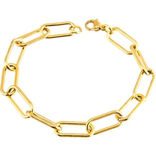 100% Stainless Steel Bracelet For Women Men Metal Lock Chain Bracelets Pulseras Mujer Boho Jewelry Dropshipping