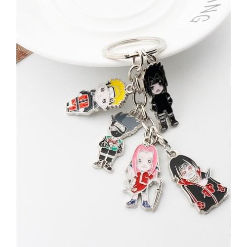 Alloy Keychain Cute Enamel Anime Figure Haruno Sakura Pendant Keyring Comic Cosplay Jewelry Gift For Cartoon Fans Key Holder New