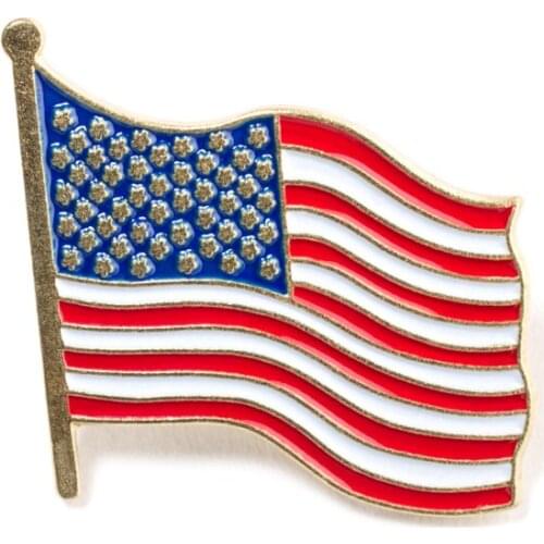 Design Customized American Flag Badge Hot Sale Lapel Pin Badge k200418