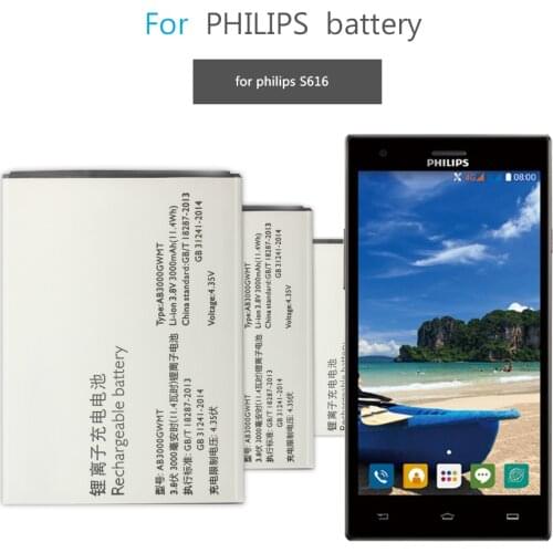 For Philips S616 Mobile Phone Battery 3000mAh AB3000GWMT