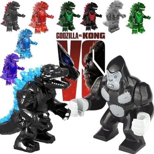 2021new anime Godzilla King Kong battle suit action figure small particles assembled building blocks toy ornaments OPP bag 7-12y