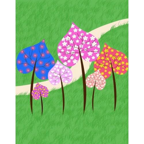 Grass Cartoon Flowers Tree Photography Backdrops Photo Props Studio Background 5x7ft
