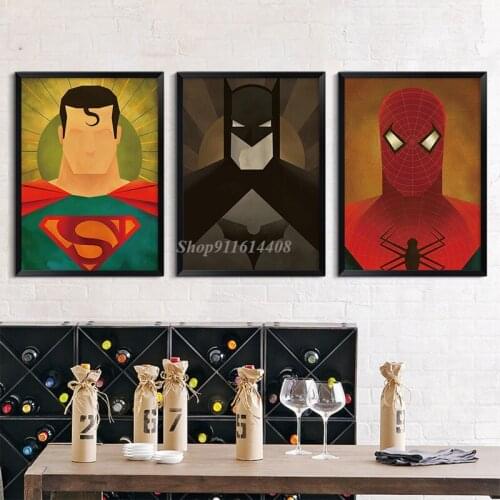 Canvas Painting Marvel Movie Superhero Anime Vintage Poster and Prints Captain Iron Man Wall Art for Kids Living Room Home Decor