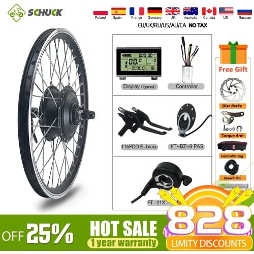 EBike Conversion Kit 36V48V250W Front Hub Motor Wheel 16-29Inch 700C With LCD/LED Display For Electric Bike Conversion Kit