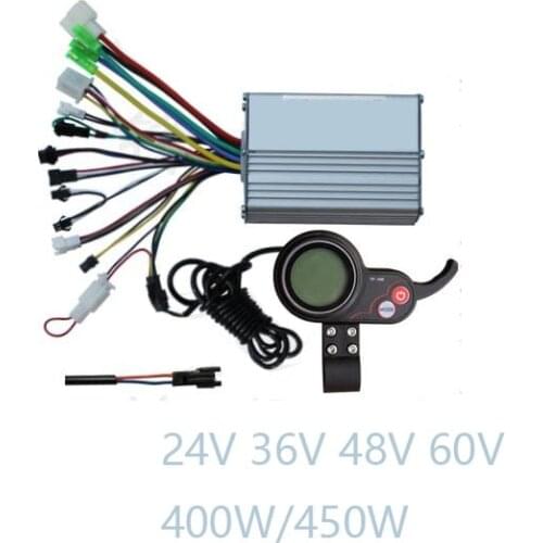 400W 450W 24V-48V Ebike Kits DC Controller LCD Display with Throttle for Brushless Hub Motor/Bicycle Motor/Scooter