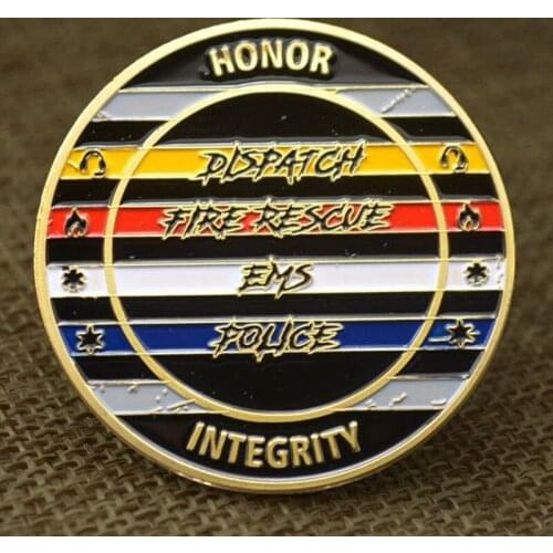 Red Stars and Stripes Challenge Coin Color Embossed Medal Gold-plated Silver Metal Collectible Badge Coin