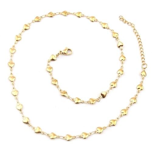 DoreenBeads Fashion 304 Stainless Steel Necklace Gold Color Chains For Women DIY Necklace Findings Jewelry 45cm long, 1 Piece
