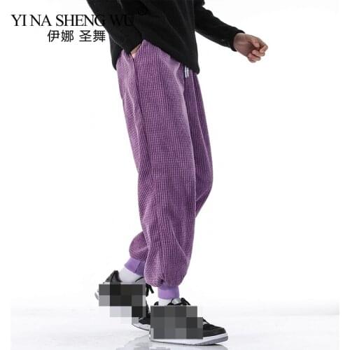 Men Corduroy Pants Clothing Streetwear Japanese Joggers Fashion Sweatpants Casual Trousers Mens Pants Harajuku Hip Hop 2XL 2021
