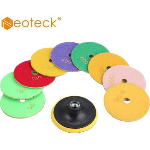 Neoteck 10Pcs/set 4 Inch Diamond Dry Polishing pads Dia 100mm Sanding Disc polishing For Marble Granite Polisher disc