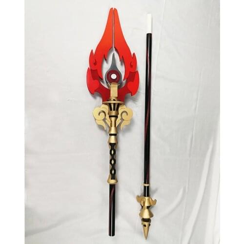 Genshin Impact Hu Tao Morax Cosplay Clothing Five-star Weapon Props Long-handled Duel Spear Wooden Wand