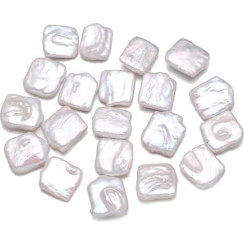 Natural white Freshwater Pearl Pendant Square Pendants for Jewelry Making DIY Necklace Accessories Free Making Necklace 18-20mm