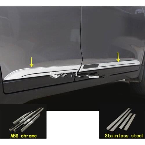 Car Side Door Trim Strip Molding Stream Lamp Panel Bumper Body Bumper 4pcs For Nissan X-Trail XTrail T32/Rogue 2014 2015 2016