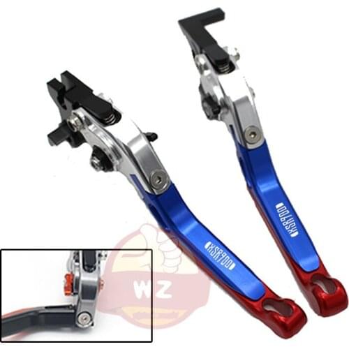 With Logo XSR900 Blue&Titanium CNC Adjustable Folding Extendable Motorcycle Brake Clutch Levers For Yamaha XSR 900 ABS 2016-2018