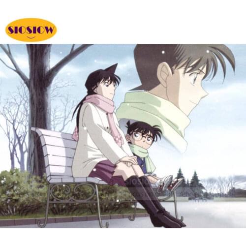 SIOSIOW 5d Diy Diamond Mosaic Embroidery Rhinestone Round 3d Diamond Painting Detective Conan Full Square Drill Decor Home Room