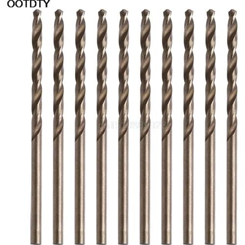 10Pcs/Set 2.5mm M35 Triangle Shank HSS-Co Cobalt Twist Drill Spiral Drill Bit