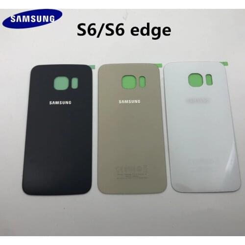 Back Cover glass For Samsung Galaxy S6 G920F Back Battery Door Rear Housing Cover Case For Samsung S6 edge G925 Battery Cover