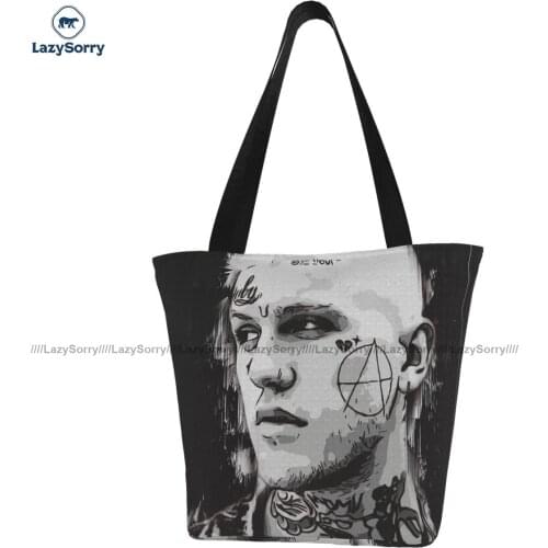 Lil Peep Shopping Bag Female Bulk Handbags Funny Polyester Work Bags