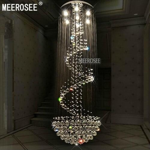 Long Size Crystal Ceiling Light Fixture Modern lustre de cristal light for Lobby, staircase, stairs, foyer cystal Stair Lighting