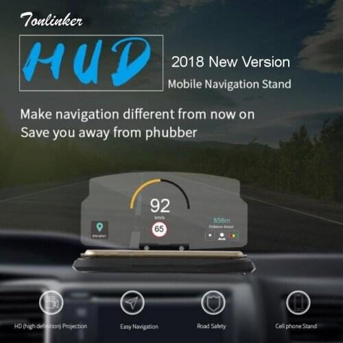 Tonlinker For All Smart Phones Universal HUD Head-Up Display GPS Navigation Holder Multifunctional Reflection Projector Bracket
