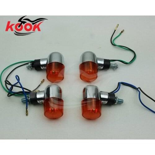 Retro orange lens chrome 8mm screw universal parts professional Modified accessories moto flashers motorcycle turn signal light