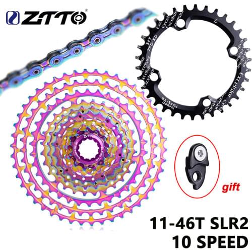 ZTTO MTB Bike 10 Speed 11-46T SLR2 Ultralight Cassette Rainbow k7 HG Mountain Bike 10v Freewheel k7 For X0 X9 X7 M610 M781 M786