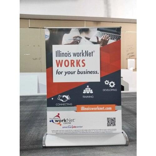 High Quality Free Shipping Retractable Table Top Banner Stand with A3 Size Roll Up Banner