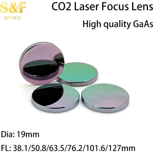 High quality GaAs Focus Lens Dia. 19mm FL 50.8 63.5mm for CO2 Laser cutting engraving machine