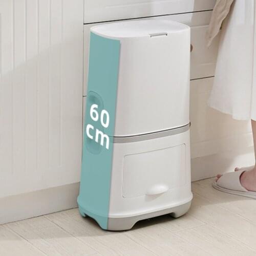 Japanese Bedroom White Trash Can with Lid Waste Sorting Eco-Friendly Waste Container Recycle Wiadro Trash Bag Holder ED50TC