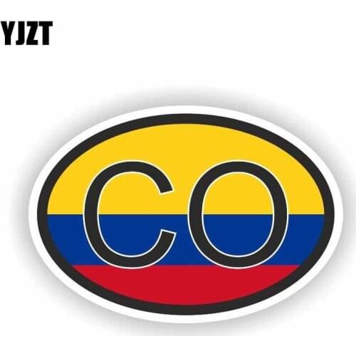 YJZT 14CM*9.3CM Creative Flag COLOMBIA CO Car Sticker Accessories PVC Decal 6-0247