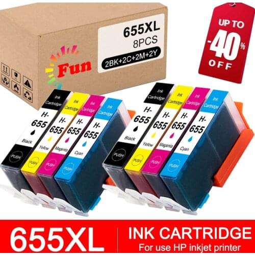 FUN printing Compatible 655 Ink Cartridge Replacement for HP 655 HP655 for deskjet 3525 5525 4615 4625 6520 6525 6625 Printer
